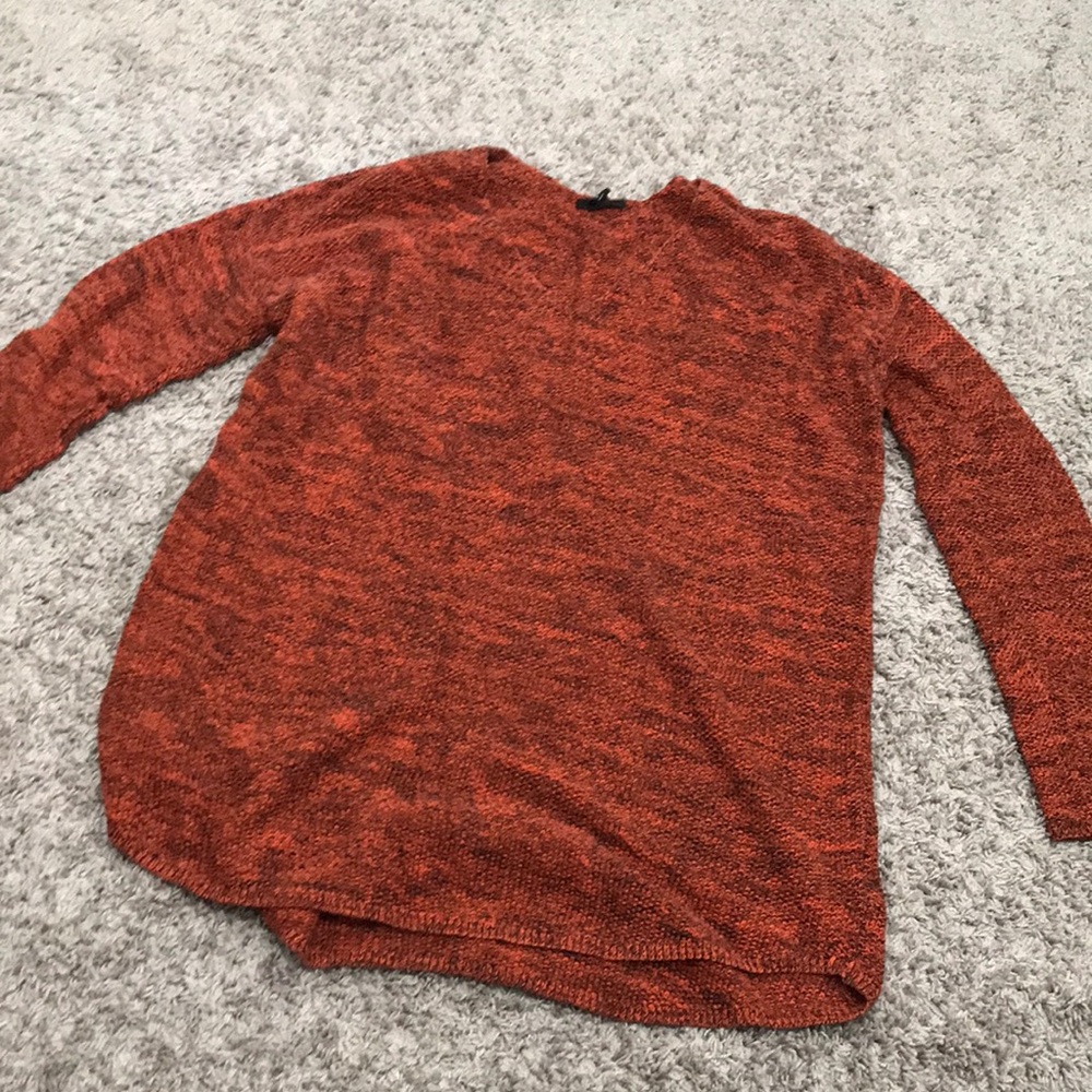Women's Rust you V neck 💯 cotton Sweater
